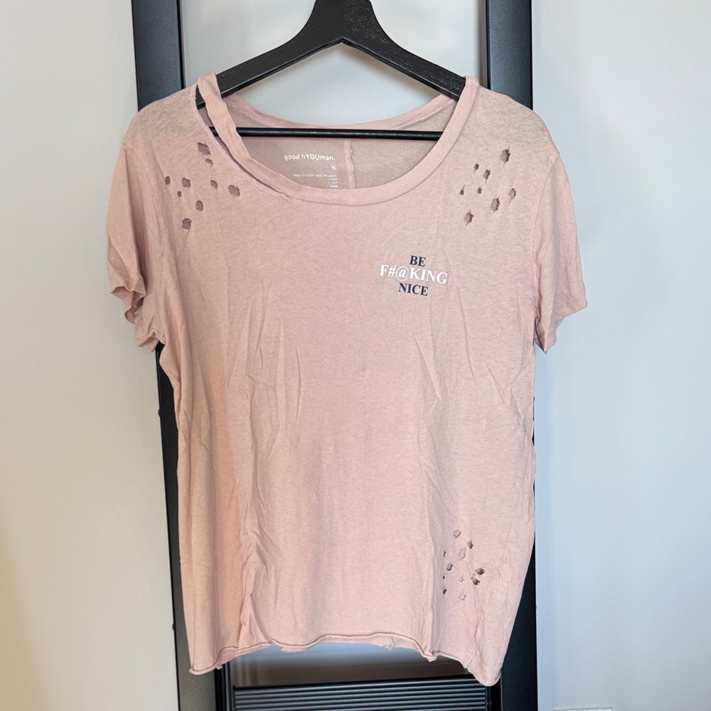 good hYOUman Cotton Distressed Tee